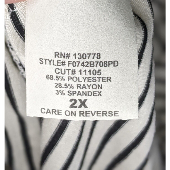 Dress 2X P2P 20" Black White Nautical Criss Cross Tie Polyester Spandex RUNS SM - Picture 4 of 6